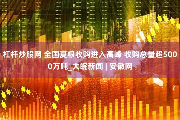 杠杆炒股网 全国夏粮收购进入高峰 收购总量超5000万吨_大皖新闻 | 安徽网